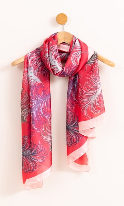 Lightweight Feather Printed Scarf