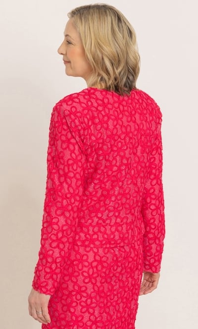 Anna Rose Textured Floral Lace Peplum Jacket