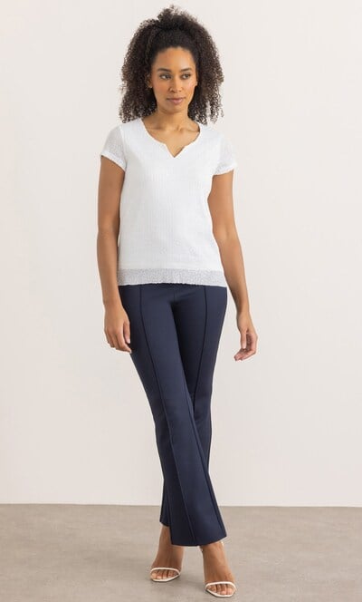 Short Sleeve Sequin Mesh Top
