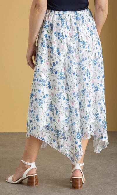Anna Rose Garden Print Hanky Hem Skirt