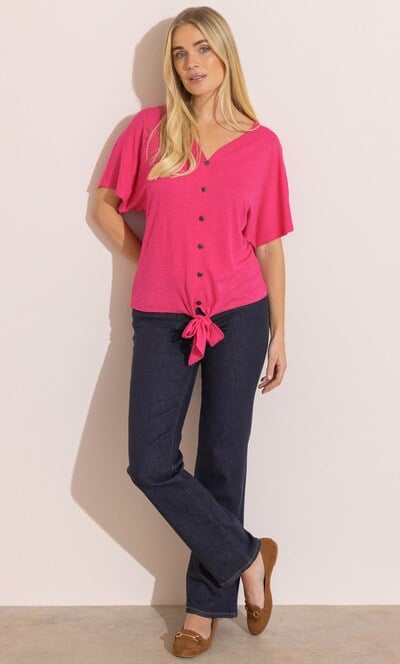 Textured Tie Hem Top