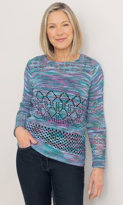 Anna Rose Open Knit Space Dye Jumper