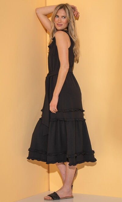 Sleeveless Ruffle Midaxi Dress