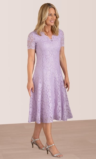 Anna Rose Shimmer Lace Dress