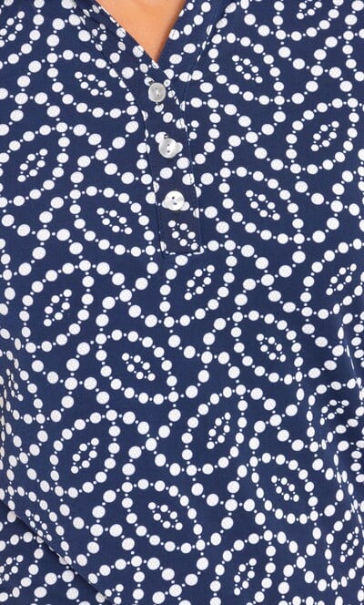 Anna Rose Spot Print Polo Top