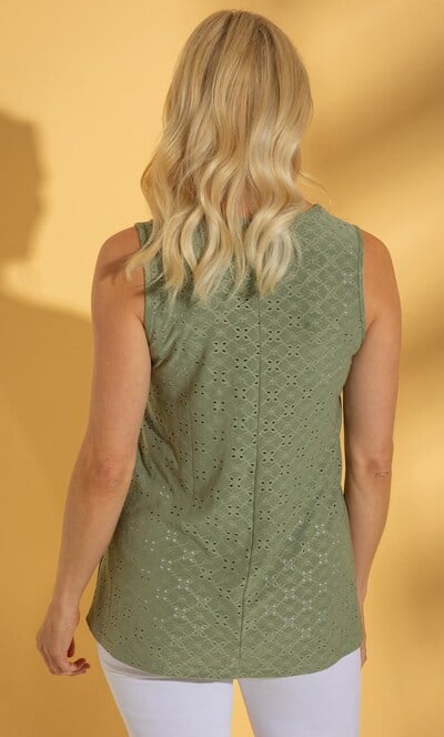 Eyelet Cut Sleeveless Top