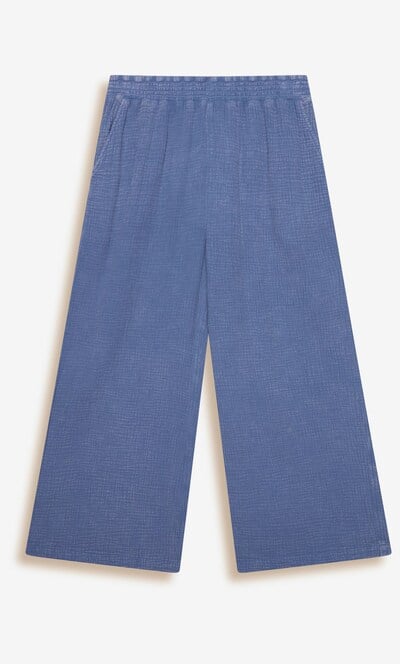 Wide Leg Cropped Cotton Trousers