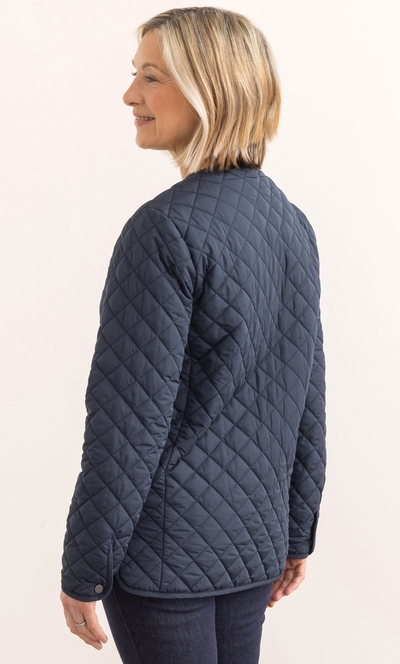 Anna Rose Quilted Collarless Jacket