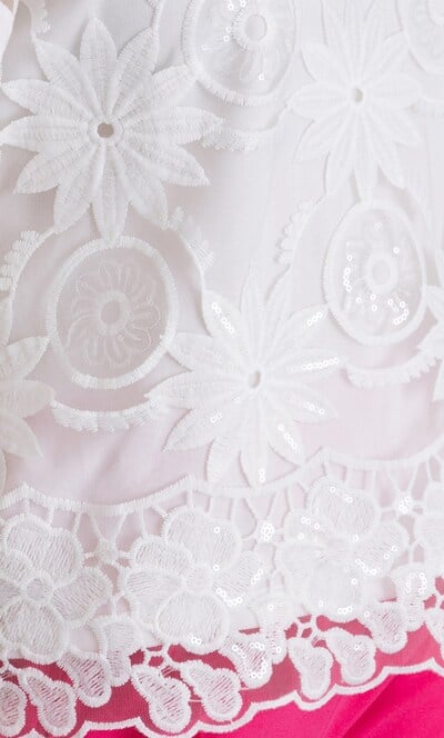 Floral Embroidered Sequin Mesh Top