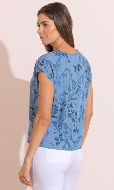 Garden Printed Tie Front Top