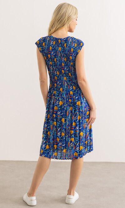 Garden Print Pleated Dress