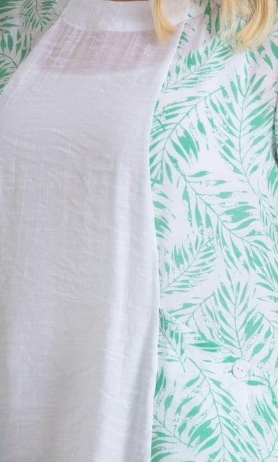 Printed Panel Dipped Hem Tunic Top