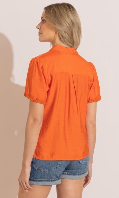 Embellished Crochet Pocket Blouse