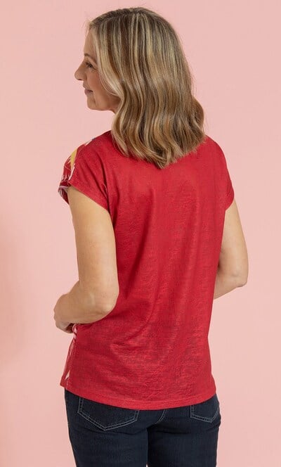 Anna Rose Embellished Garden Print Top