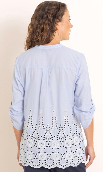 Anna Rose Embroidered Eyelet Cotton Blouse