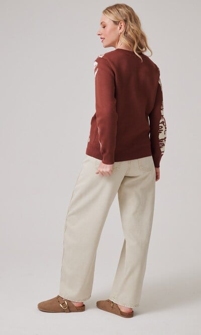 Vintage-Inspired Patterned Long Sleeve Cardigan