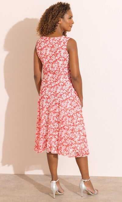 Anna Rose Floral Cowl Neck Shimmer Dress