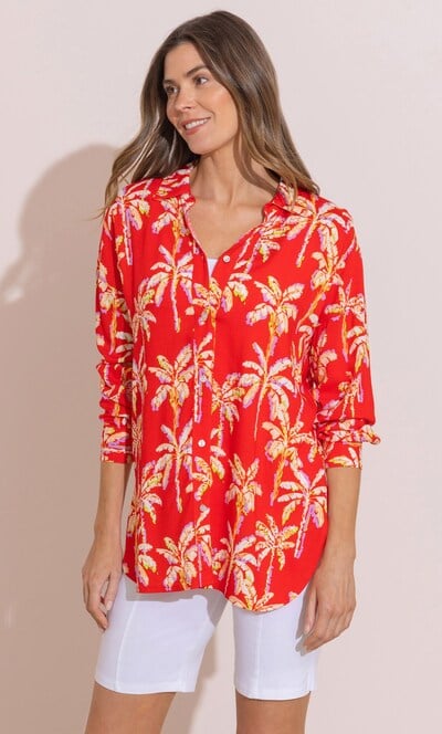 Palm Tree Printed Blouse