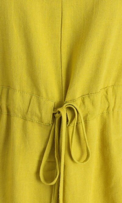 Sleeveless Tie Waist Linen Blend Top