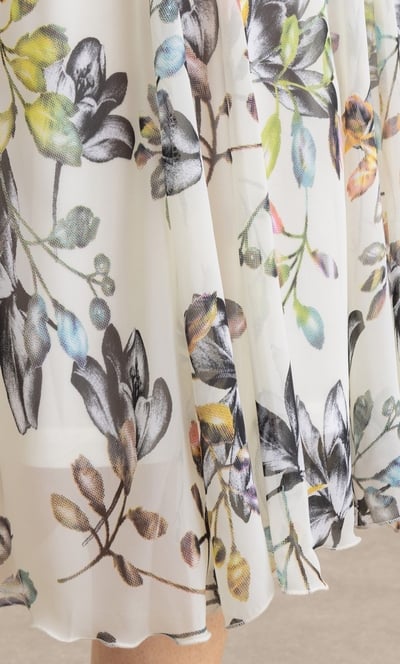 Anna Rose Bias Cut Garden Print Midi Dress