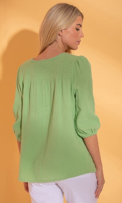 Textured Tie Neck Top