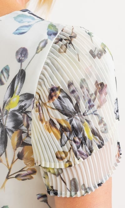 Anna Rose Bias Cut Botanical Print Top