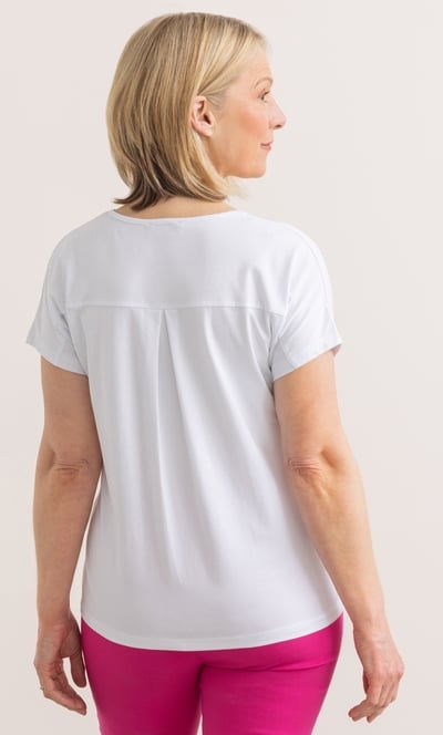 Anna Rose Embroidered Palm Tree Print Top
