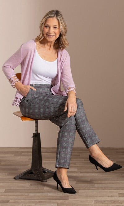 Anna Rose Checked Slim Leg Trousers