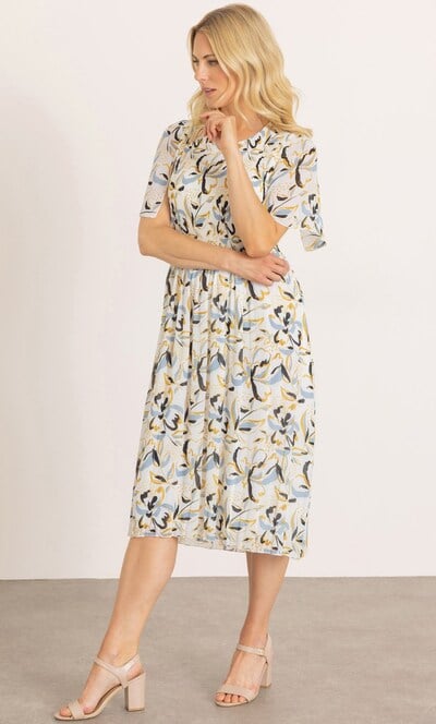 Floral Print Pleated Dress