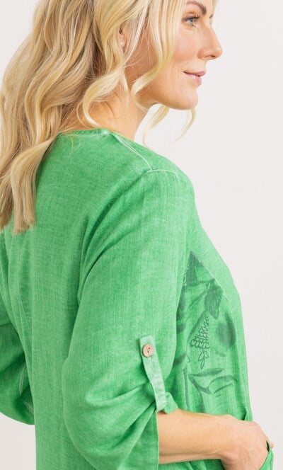 Printed Relaxed Fit Linen Blend Dress