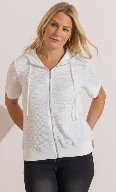 Anna Rose Short Sleeve Zip Up Hoodie