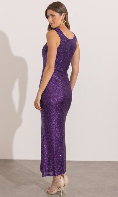 Sequinned Mesh Maxi Dress