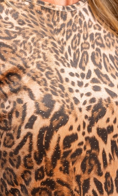 Anna Rose Shimmer Animal Print Velour Top