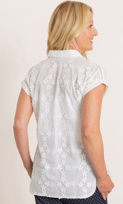 Anna Rose Cotton Applique Blouse