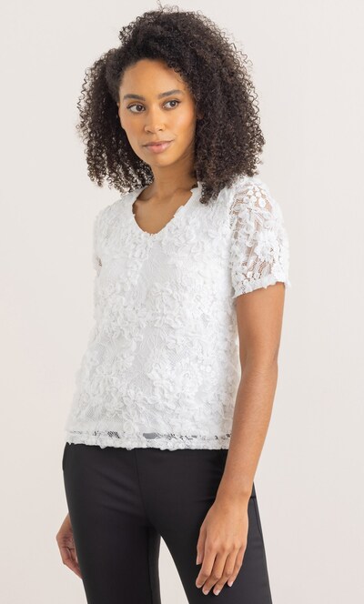 Sequin Ruffle Lace Short Sleeve Top