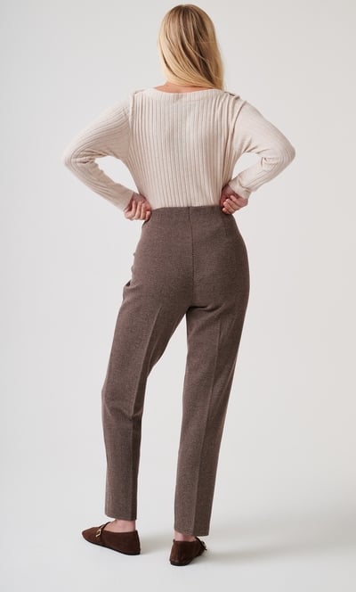 Chevron Patterned Slim Leg Trousers