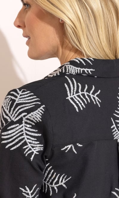 Anna Rose Embellished Linen Blend Blouse