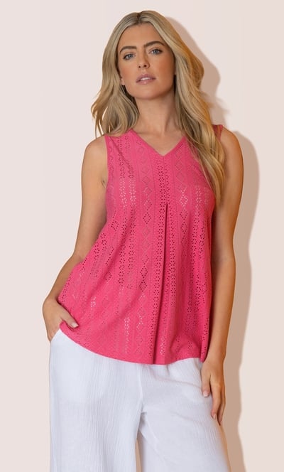 Eyelet Cut Sleeveless Top