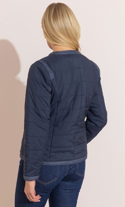 Anna Rose Quilted Collarless Jacket