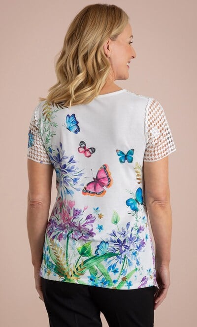 Anna Rose Garden Print Crochet Top