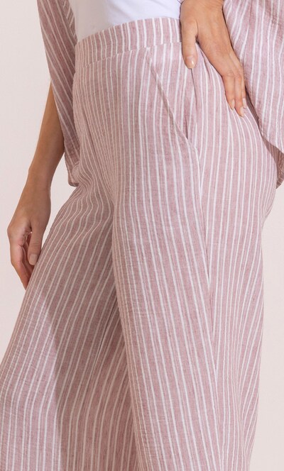 Striped Wide Leg Cropped Trousers
