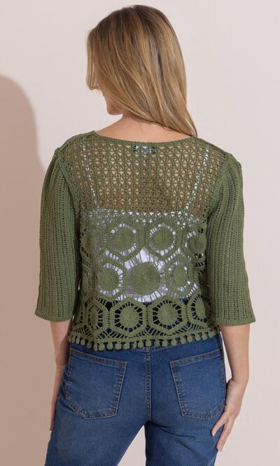 Tie Front Crochet Cardigan