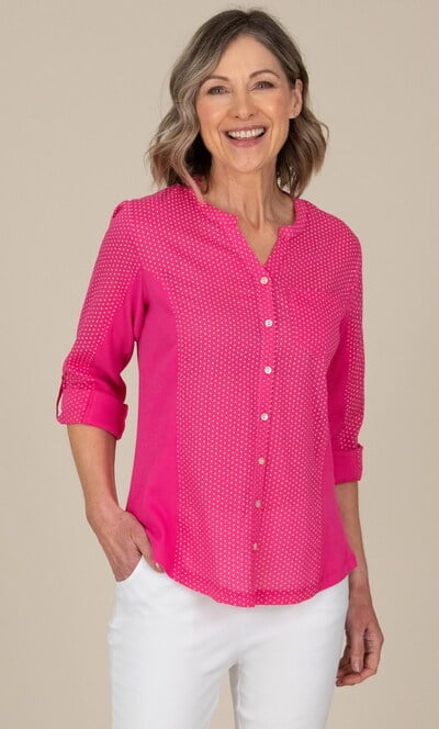 Anna Rose Spot Print Cotton Blouse