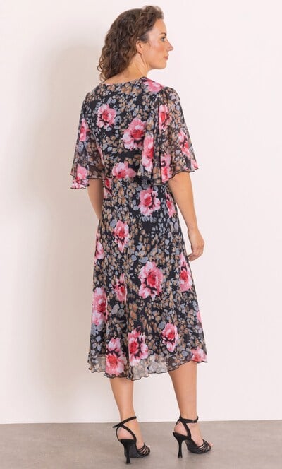 Anna Rose Floral Print Short Sleeve Dress