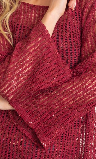 Open Sequin Knitted Top