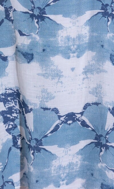 Printed Layered Dip Hem Sleeveless Dress