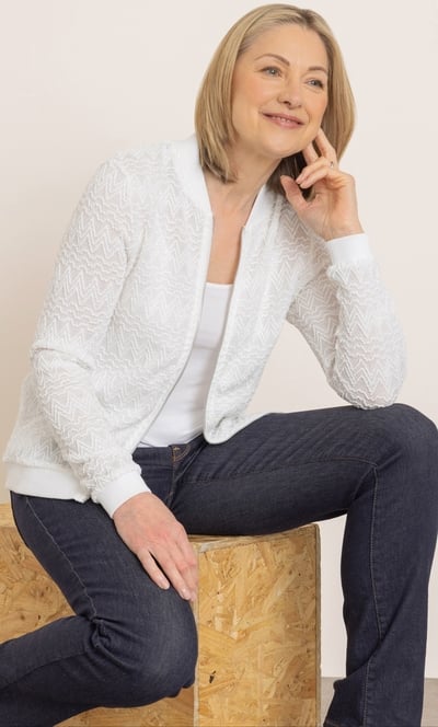 Anna Rose Shimmer Knitted Bomber Jacket