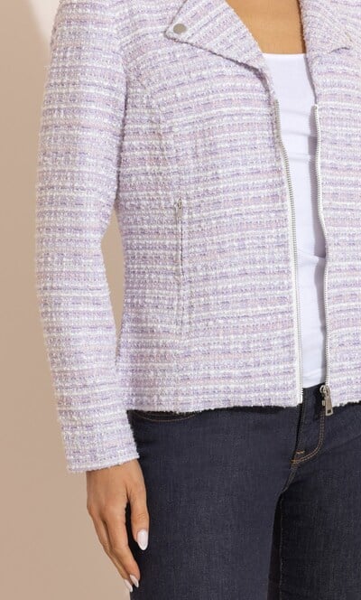 Shimmer Boucle Biker Jacket