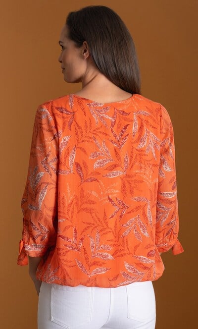 Printed Tie Cuff Top