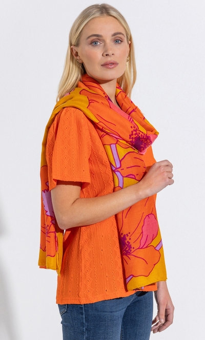 Bold Floral Print Scarf